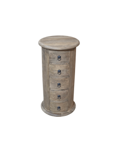 Jali Mango - Natural 5 Drawer Large Drum - In Stock