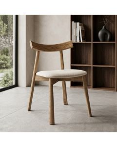 Japandi Cream Boucle Dining Chair