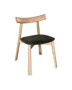 Japandi Green Velvet Dining Chair