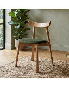 Japandi Green Velvet Dining Chair