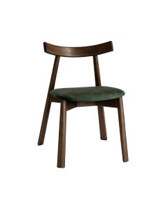 Japandi Green Velvet Oak Dining Chair (Dark Leg) - Due 30th September