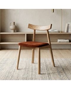Japandi Orange Rust Dining Chair
