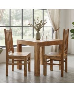 Light Dakota 80cm Dining Table & 2 Dakota Chairs