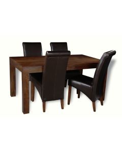 Mango 160cm Dining Table & 4 Rollback Chairs