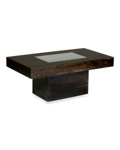 Mango Wood Walnut 115cm Glass Topped Coffee Table