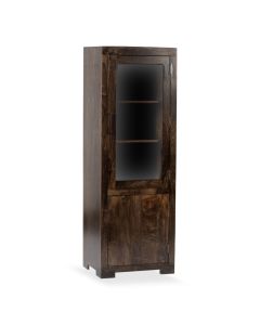 Mango Wood Walnut 59cm Display Cabinet