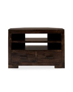 Mango Wood Walnut 85cm Corner TV Unit