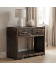 Mango Wood Walnut 90cm Console Table - In Stock