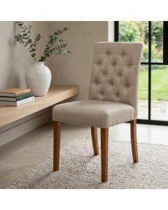 Milan Button Fabric Dining Chair