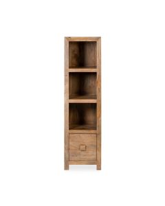 Oak Dakota Mango Wood Slim Drawer 40cm Bookcase