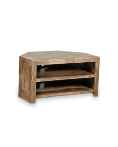 Oak Stain Dakota 100cm 2 Shelf Corner TV Unit