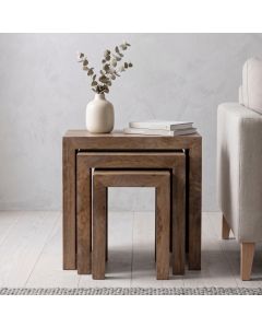 Oak Stain Dakota Mango Wood Chunky Nest