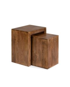 Oak Stain Dakota Mango Wood Cube Nest