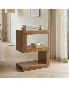 Oak Stain Dakota Mango Wood S Shaped Side Table