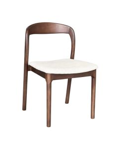 Stackable Oslo Cream Boucle Dark Leg Dining Chair - Due 14th September