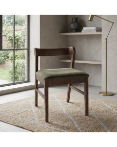 Oslo Green Velvet Oak Dining Chair