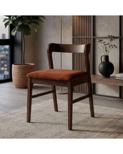 Oslo Rust Orange Velvet Dining Chair