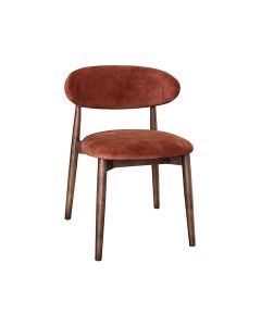 Scandi Orange/Rust Velvet Dining Chair