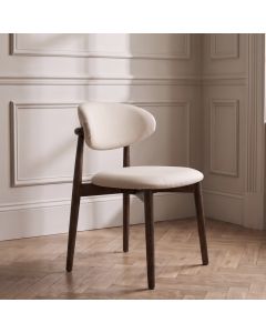 SCANDI LATTE FABRIC DINING CHAIR WITH SOLID OAK FRAME