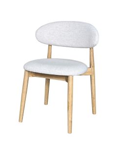 Scandi Cream Boucle Velvet Dining Chair - Light Leg