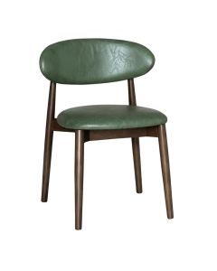 Scandi Green Faux Leather CRIB 5 Dining Chair - Dark Leg - Due 31st September