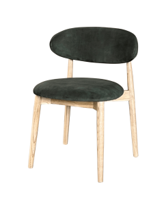 Scandi Green Velvet Dining Chair - Light Leg