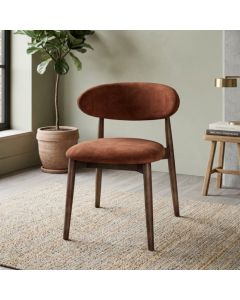 Scandi Orange/Rust Velvet Dining Chair