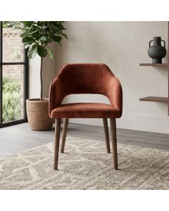 Skye Velvet Orange Rust Dining Chair