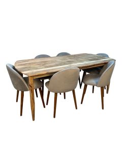 Scandi Mango 190cm Dining Table & 6 Zena Dining Chairs