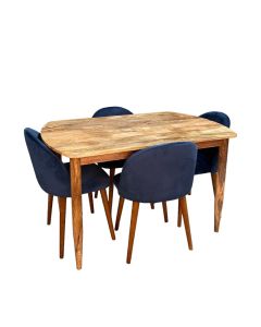 Scandi Mango 130cm Dining Table & 4 Zena Dining Chairs