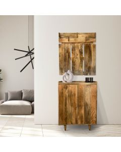 Scandi Mango 78cm Shoe Cupboard & Coat Hook - In Stock