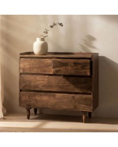 Oak Stain Scandi Mango 100cm 4 Drawer Chest