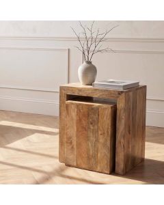 35L - Light Dakota Mango Wood Cube Nest