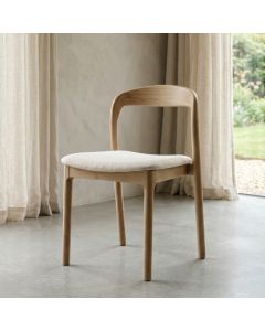 Stackable Oslo Cream Boucle Light Leg Dining Chair - In Stock