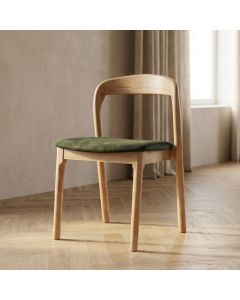 Stackable Oslo Green Velvet Light Leg Dining Chair - In Stock