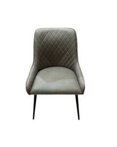 Ex Display Henley Velvet French Grey Dining Chair - One Available 