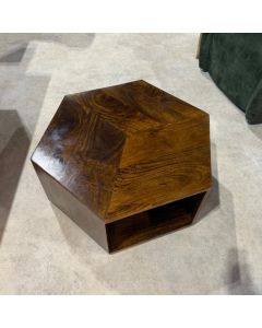 Ex Display Geo Mango Hexagon Coffee Table - One Available