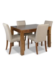 Mango 120cm Dining Table & 4 Milan Fabric Chairs