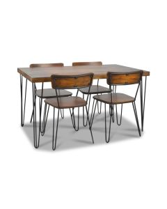 Vintage 140cm Dining Table and 4 Chairs