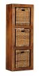 Cube Honey 3 Hole Storage Unit with Rattan Baskets