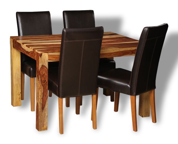 Small Cube Light Dining Table & 4 Barcelona Chairs