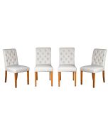 Set of 4 Milan Button Fabric Chairs