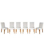 Set of 6 Milan Button Fabric Chairs