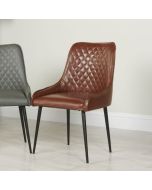 Henley Faux Leather Chocolate Dining Chair - In Stock