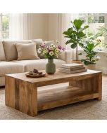 Light Dakota Mango Wood 110cm Open Coffee Table