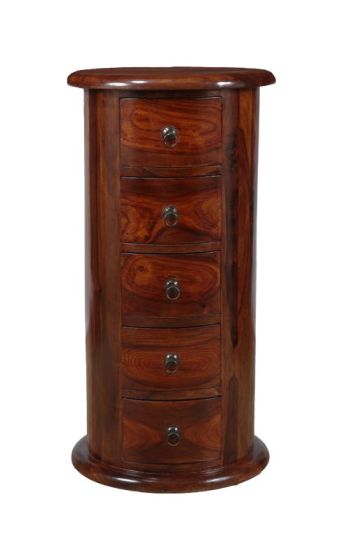 Jali Sheesham - 5 Drawer Large Drum - In Stock