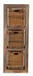 Cube Natural 3 Hole Storage Cube with Rattan Baskets