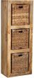 Light Dakota Triple Storage Cube With 3 Rattan Baskets