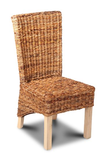 Light Rattan Rollback Dining Chair