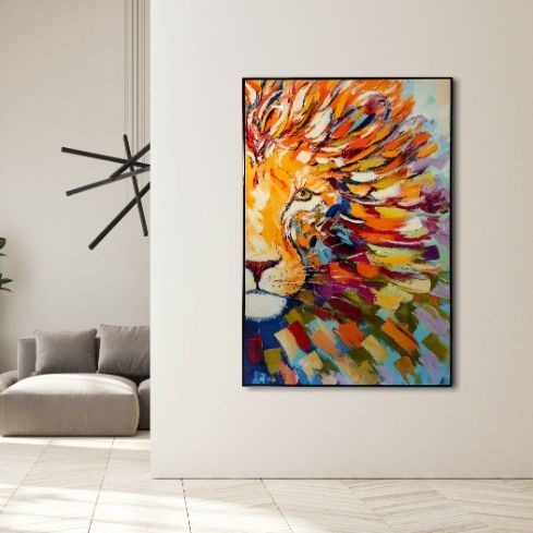 Abstract Lion Wall Art - Large - In Stock